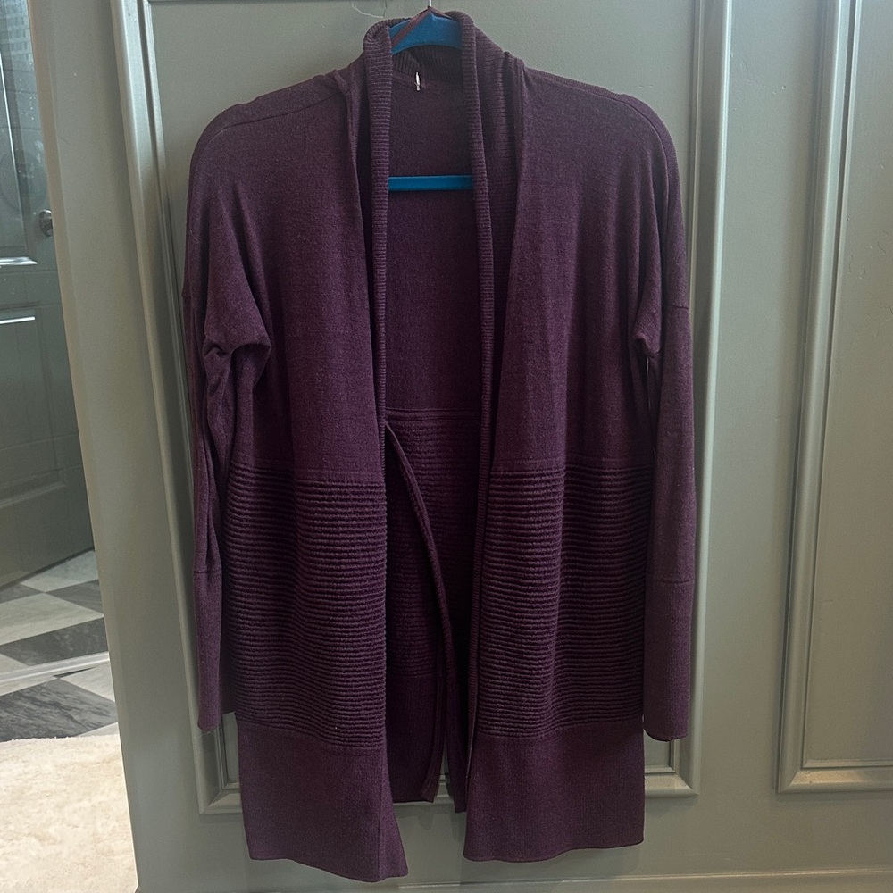 Lululemon Plum Open-Front Cardigan